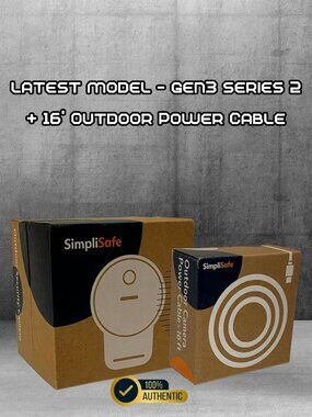 SimpliSafe Outdoor Wireless Security Camera Series 2 1080P HD + 16’ Power Cable